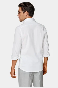 SUITSUPPLY Piqué-Popover Weiss In Extra Slim Fit-Männlich Casual Hemden