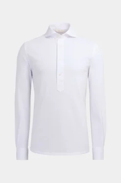 SUITSUPPLY Piqué-Popover Weiss In Extra Slim Fit-Männlich Casual Hemden