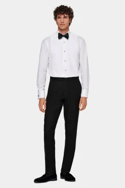 SUITSUPPLY Piqué-Smokinghemd Weiß Slim Fit-Männlich Klassische Hemden