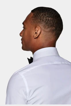 SUITSUPPLY Piqué-Smokinghemd Weiß Slim Fit-Männlich Klassische Hemden