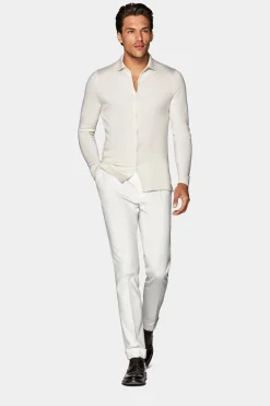 SUITSUPPLY Polo Cardigan Off-White-Männlich Poloshirts