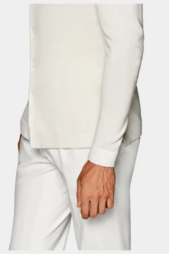 SUITSUPPLY Polo Cardigan Off-White-Männlich Poloshirts