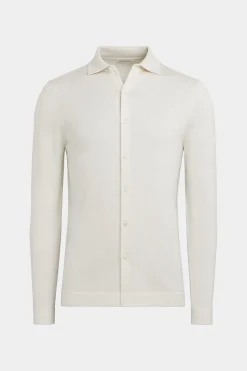SUITSUPPLY Polo Cardigan Off-White-Männlich Poloshirts