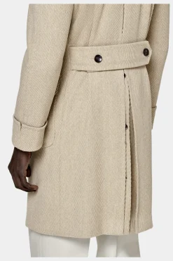 SUITSUPPLY Polo Mantel Hellbraun Twill-Männlich Elegante Mäntel