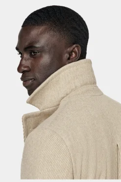 SUITSUPPLY Polo Mantel Hellbraun Twill-Männlich Elegante Mäntel