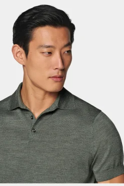 SUITSUPPLY Polo Shirt Grün-Männlich Poloshirts