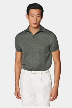 SUITSUPPLY Polo Shirt Grün-Männlich Poloshirts