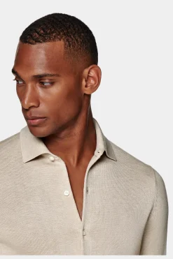 SUITSUPPLY Polo-Cardigan Hellbraun-Männlich Poloshirts