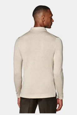 SUITSUPPLY Polo-Cardigan Hellbraun-Männlich Poloshirts