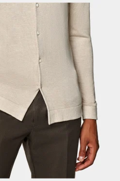 SUITSUPPLY Polo-Cardigan Hellbraun-Männlich Poloshirts