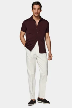 SUITSUPPLY Poloshirt Burgunderrot-Männlich Poloshirts