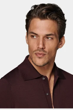 SUITSUPPLY Poloshirt Burgunderrot-Männlich Poloshirts