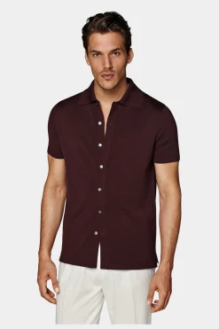 SUITSUPPLY Poloshirt Burgunderrot-Männlich Poloshirts