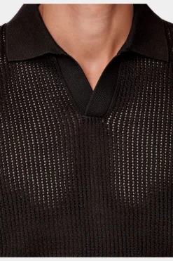 SUITSUPPLY Poloshirt Dunkelbraun Knopffrei-Männlich Poloshirts