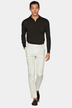 SUITSUPPLY Poloshirt Dunkelbraun Langarm-Männlich Poloshirts