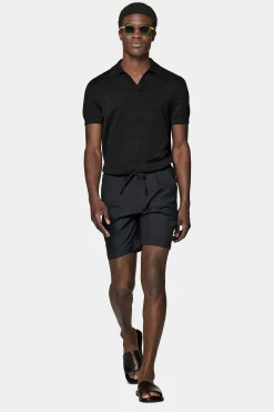 SUITSUPPLY Poloshirt Dunkelgrau Knopffrei-Männlich Poloshirts