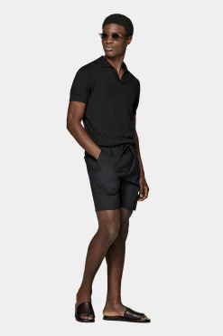 SUITSUPPLY Poloshirt Dunkelgrau Knopffrei-Männlich Poloshirts