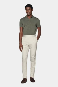 SUITSUPPLY Poloshirt Dunkelgrün Knopffrei-Männlich Poloshirts