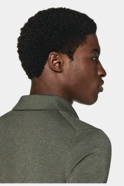 SUITSUPPLY Poloshirt Dunkelgrün Knopffrei-Männlich Poloshirts