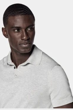 SUITSUPPLY Poloshirt Hellgrau-Männlich Poloshirts