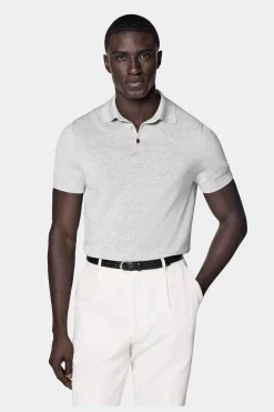 SUITSUPPLY Poloshirt Hellgrau-Männlich Poloshirts