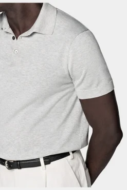 SUITSUPPLY Poloshirt Hellgrau-Männlich Poloshirts