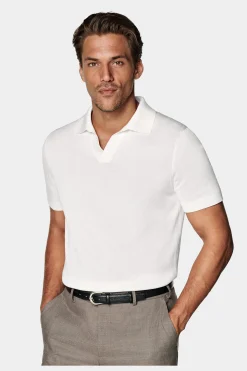 SUITSUPPLY Poloshirt Knopffrei Off-White-Männlich Poloshirts