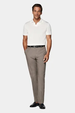SUITSUPPLY Poloshirt Knopffrei Off-White-Männlich Poloshirts