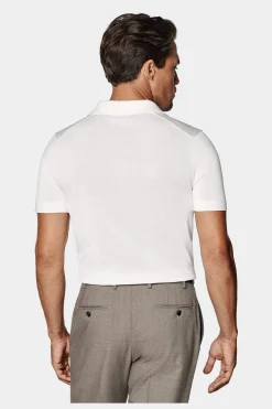 SUITSUPPLY Poloshirt Knopffrei Off-White-Männlich Poloshirts