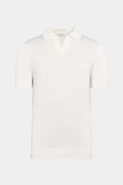 SUITSUPPLY Poloshirt Knopffrei Off-White-Männlich Poloshirts