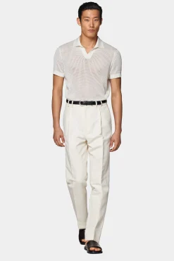 SUITSUPPLY Poloshirt Knopffrei Off-White-Männlich Poloshirts