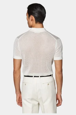 SUITSUPPLY Poloshirt Knopffrei Off-White-Männlich Poloshirts
