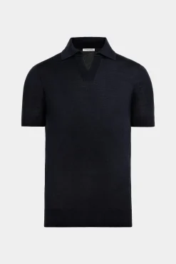SUITSUPPLY Poloshirt Navy Knopffrei-Männlich Poloshirts