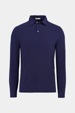 SUITSUPPLY Poloshirt Navy Langarm-Männlich Poloshirts