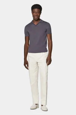SUITSUPPLY Poloshirt Purpur Knopffrei-Männlich Poloshirts