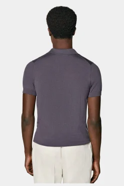 SUITSUPPLY Poloshirt Purpur Knopffrei-Männlich Poloshirts