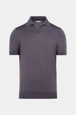 SUITSUPPLY Poloshirt Purpur Knopffrei-Männlich Poloshirts