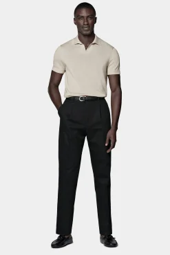 SUITSUPPLY Poloshirt Sand Knopffrei-Männlich Poloshirts