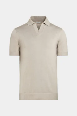 SUITSUPPLY Poloshirt Sand Knopffrei-Männlich Poloshirts