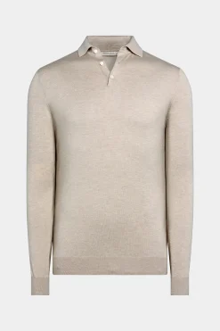 SUITSUPPLY Poloshirt Sand Langarm-Männlich Poloshirts