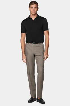 SUITSUPPLY Poloshirt Schwarz Knopffrei-Männlich Poloshirts