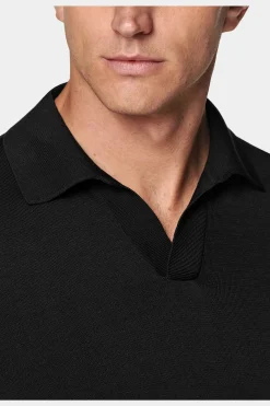 SUITSUPPLY Poloshirt Schwarz Knopffrei-Männlich Poloshirts