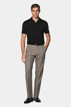 SUITSUPPLY Poloshirt Schwarz Knopffrei-Männlich Poloshirts