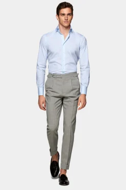 SUITSUPPLY Popeline Hemd Hellblau Gestreift Extra Slim Fit-Männlich Klassische Hemden