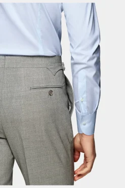 SUITSUPPLY Popeline Hemd Hellblau Gestreift Extra Slim Fit-Männlich Klassische Hemden