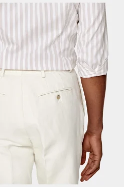 SUITSUPPLY Popeline Hemd Hellbraun Gestreift Extra Slim Fit-Männlich Klassische Hemden