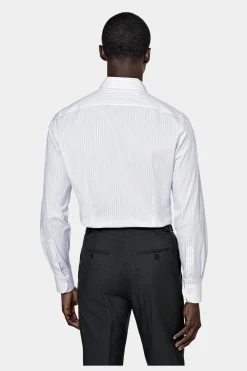 SUITSUPPLY Popeline Hemd Violett Gestreift Extra Slim Fit-Männlich Klassische Hemden