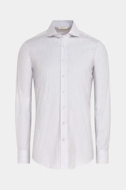 SUITSUPPLY Popeline Hemd Violett Gestreift Extra Slim Fit-Männlich Klassische Hemden