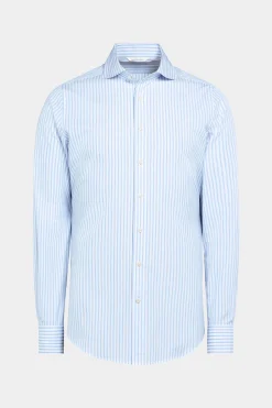 SUITSUPPLY Popeline-Hemd Blau Slim Fit-Männlich Klassische Hemden