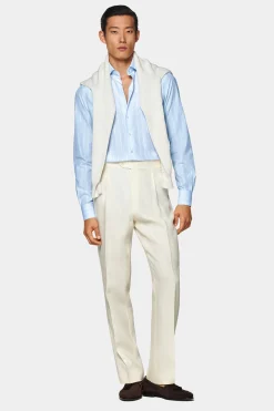 SUITSUPPLY Popeline-Hemd Blau Slim Fit-Männlich Klassische Hemden